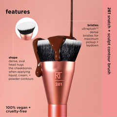 Real Techniques Snatch Sculpt suited for liquid, cream, and powder contours and bronzers.