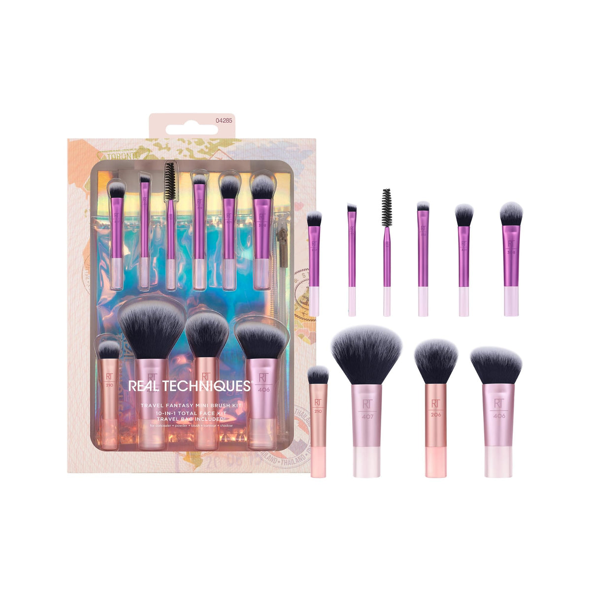 Real Techniques Travel Fantasy Mini Concealer Brush 210 for precise coverage on-the-go.