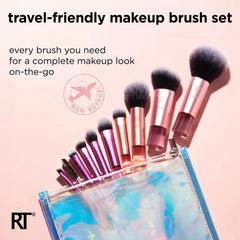Real Techniques Travel Fantasy Mini Sculpting Brush 406 for seamless powder blending.