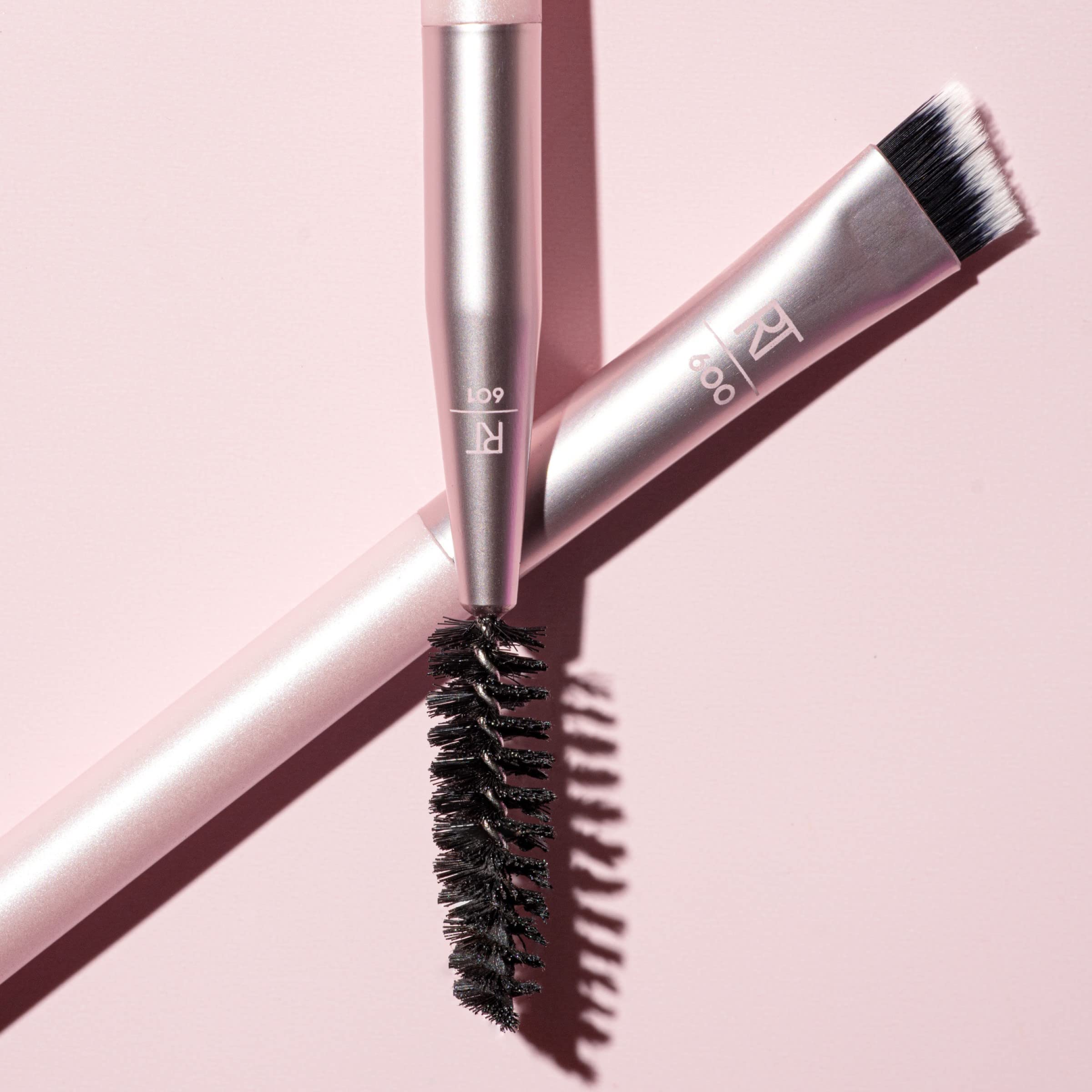 Real Techniques travel-friendly brow brush ready for on-the-go grooming