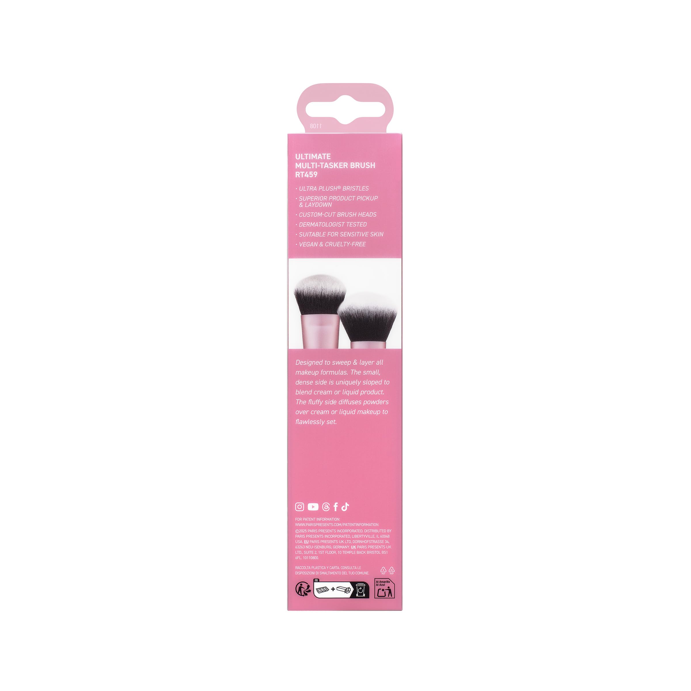 Real Techniques Ultimate Multi-Tasker Brush travel-friendly design for on-the-go touch-ups.