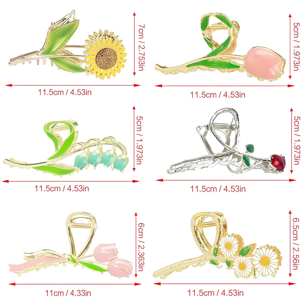 REALHUNLEE garras flor lirio lujo: agarre seguro para moños y colas