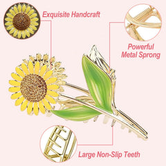 REALHUNLEE garras flor rosa elegante: complemento versátil para peinados diarios