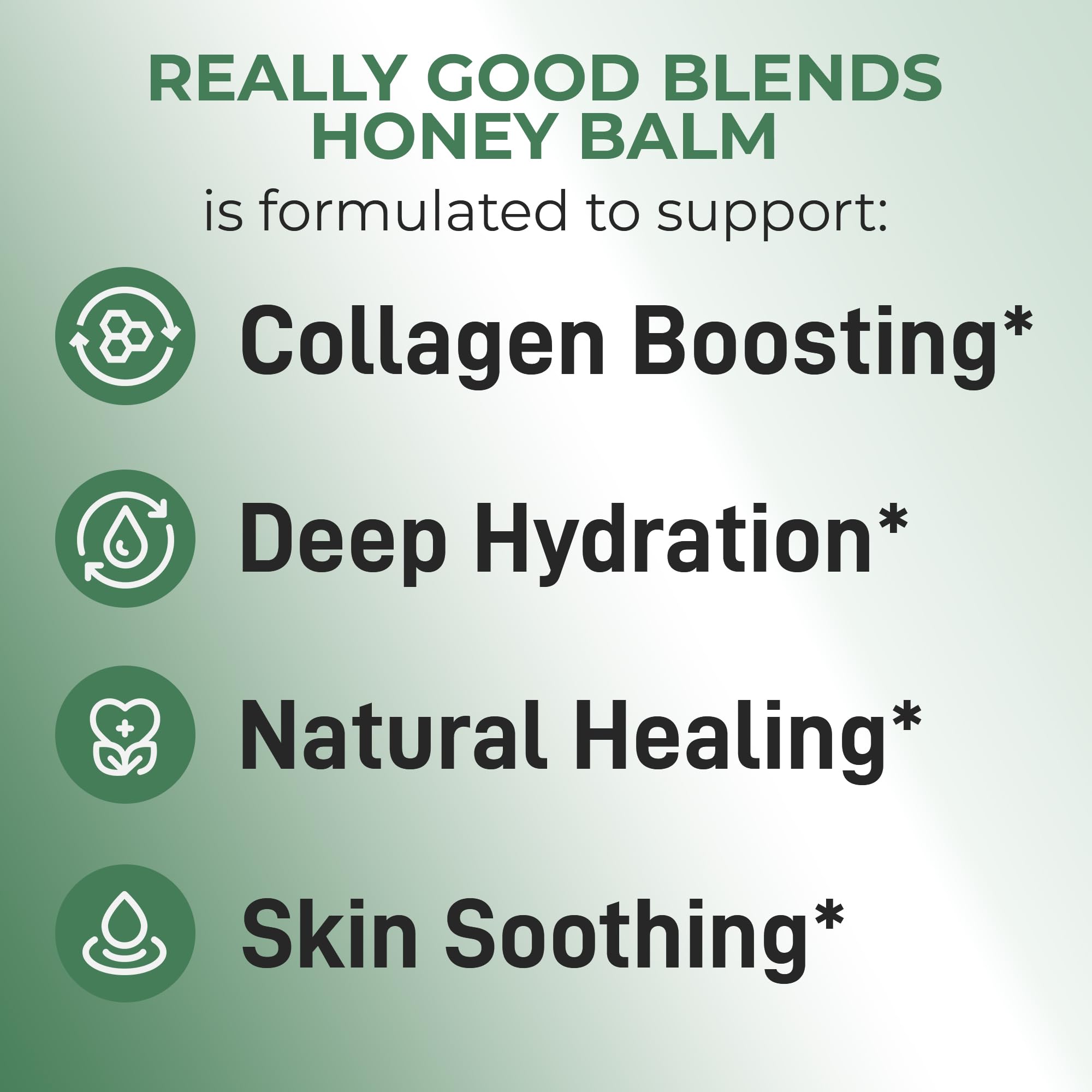Really Good Blends ingredients include grass-fed tallow and raw honey on the label.