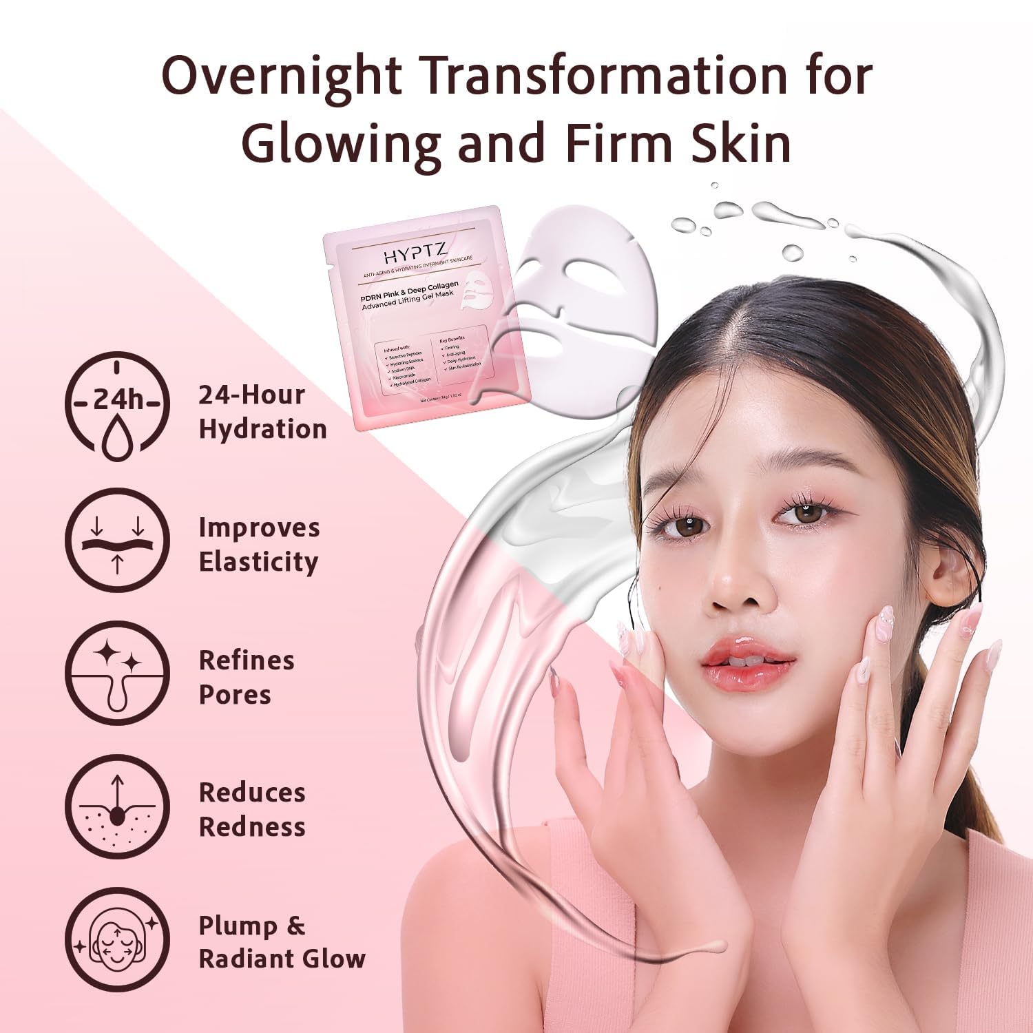 Realori mascarilla colágeno hidratación intensa, piel suave y luminosa.