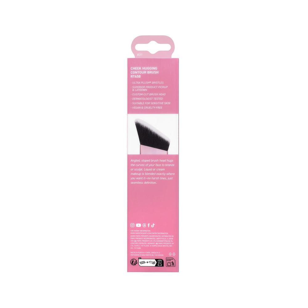 Real Techniques Cheek Hugging Contour Brush ergonomic handle for steady control.