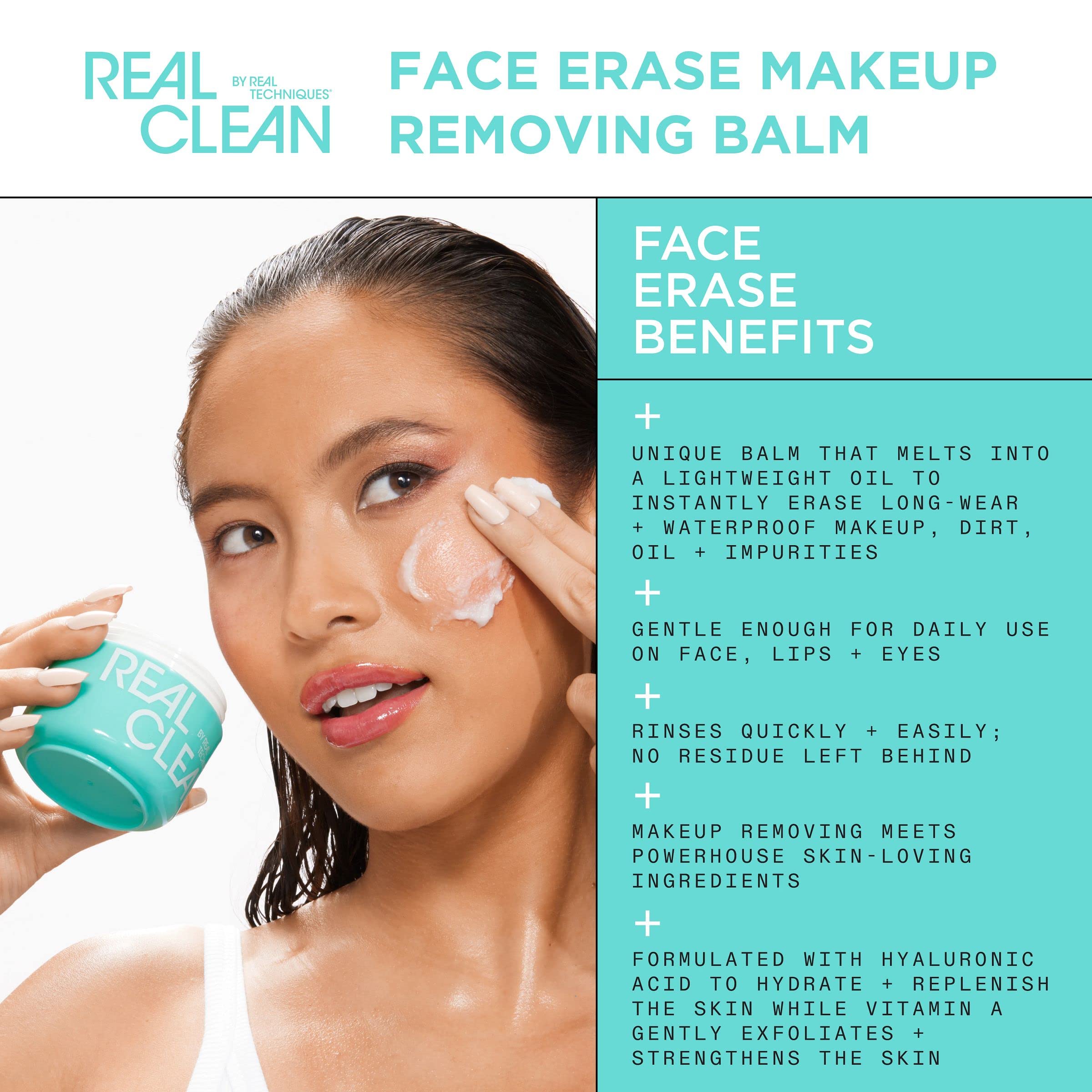 Real Techniques Face Erase Balm textura cremosa para aplicar en piel seca.