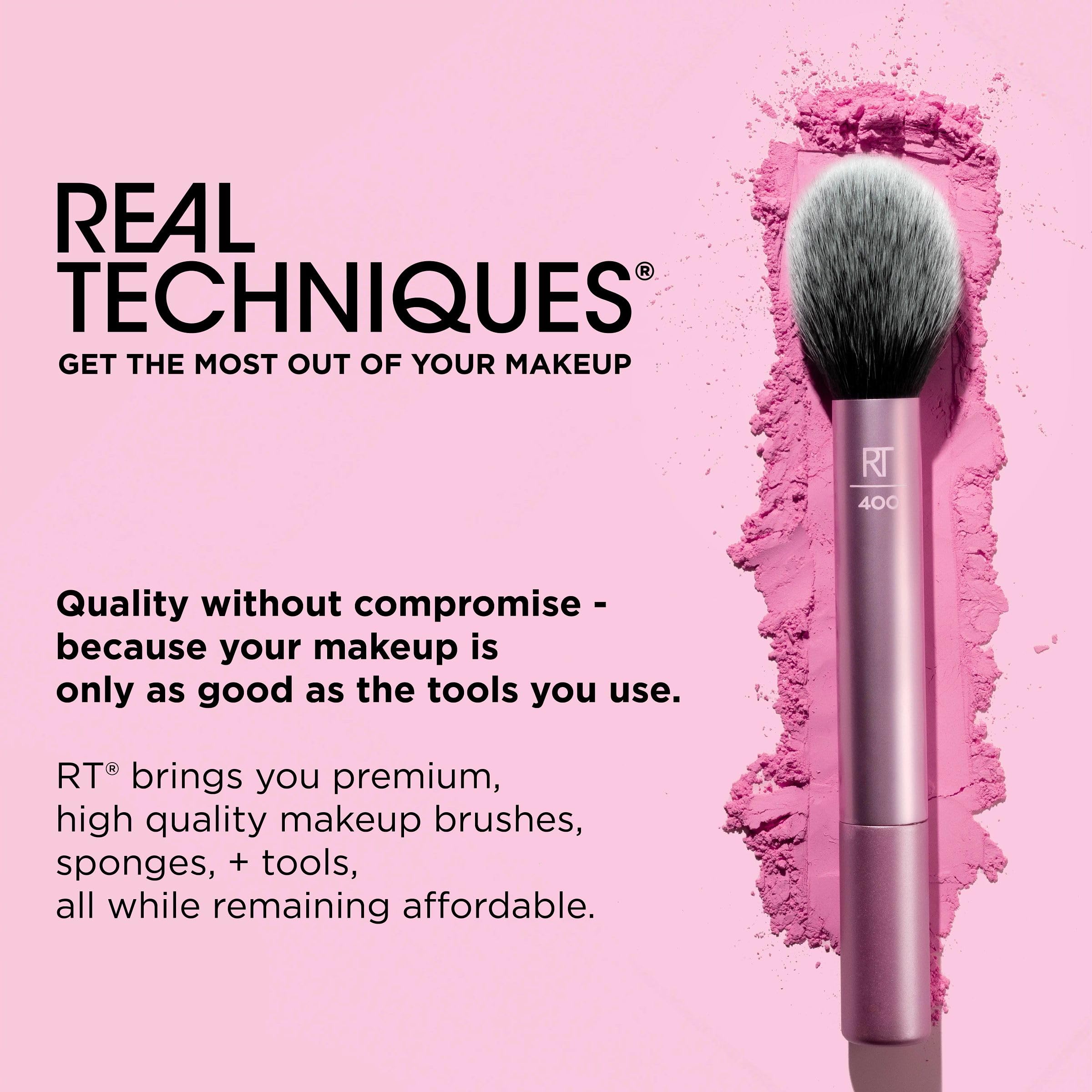 Real Techniques soft synthetic bristles feel gentle on skin.