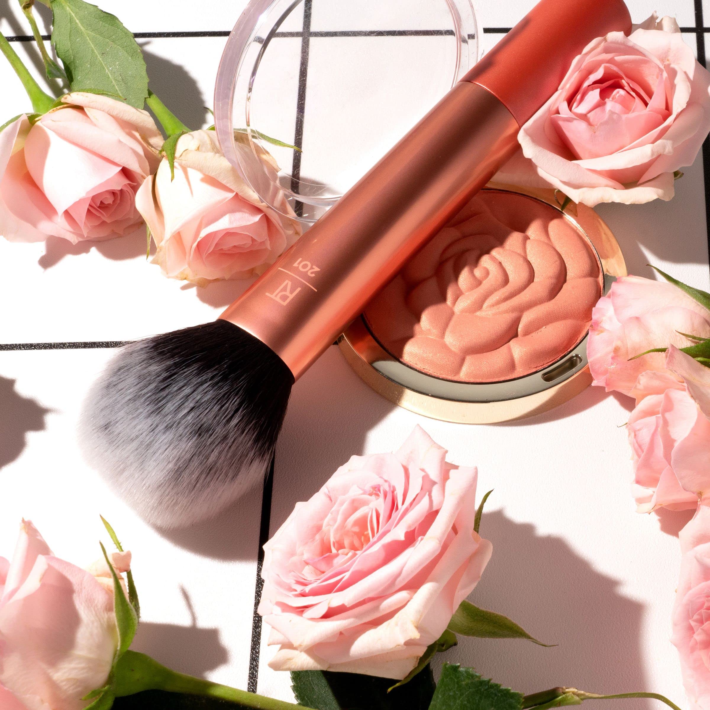 Real Techniques vegan cruelty-free brush emphasizes ethical beauty tools.