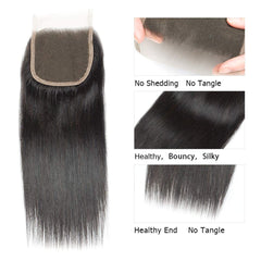 Rebasar 4x4 straight lace closure cap-construction shows natural parting.