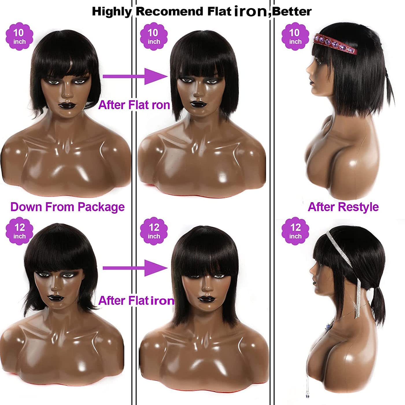 Rebasar Brazilian straight wig in natural black for versatile looks.