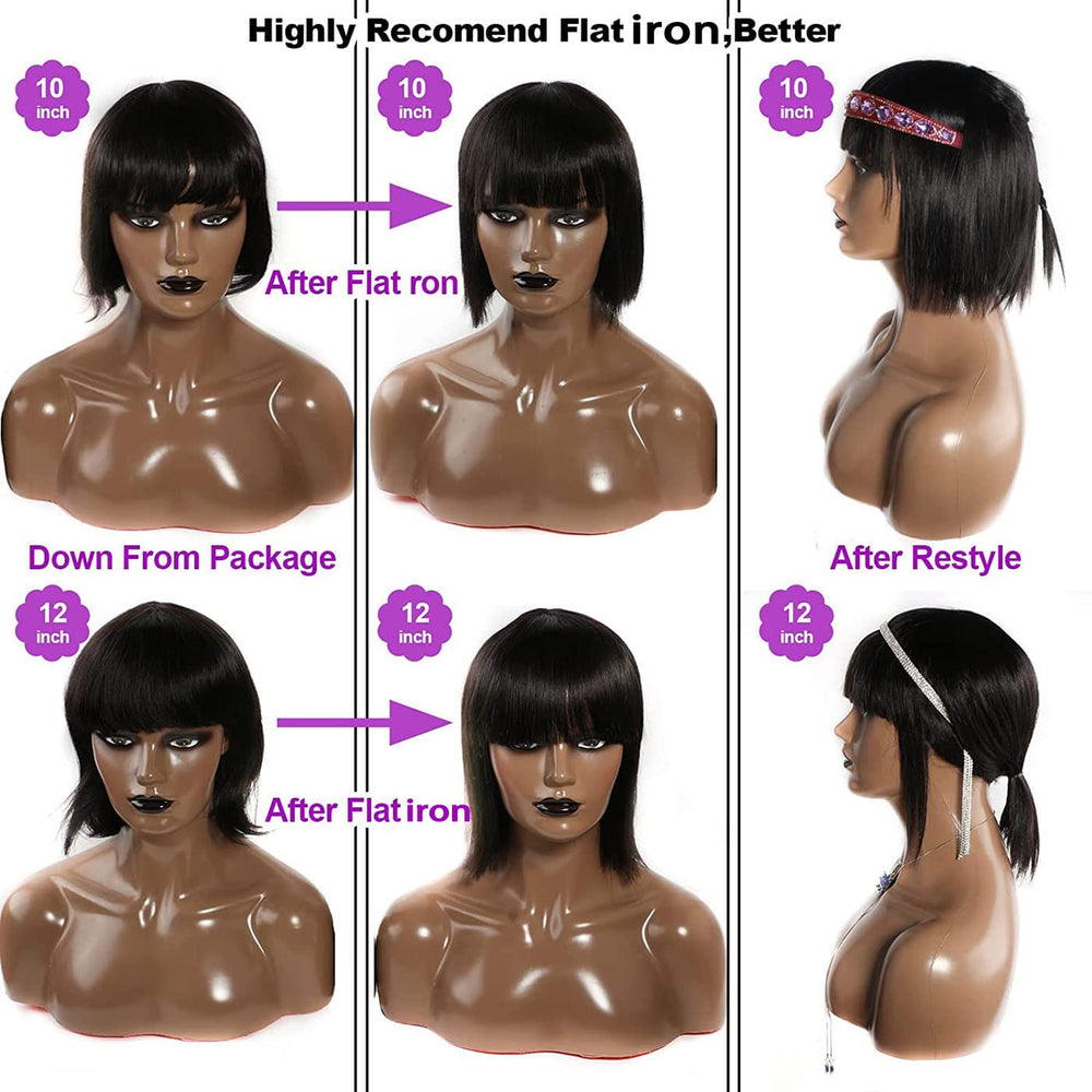 Rebasar Brazilian straight wig in natural black for versatile looks.