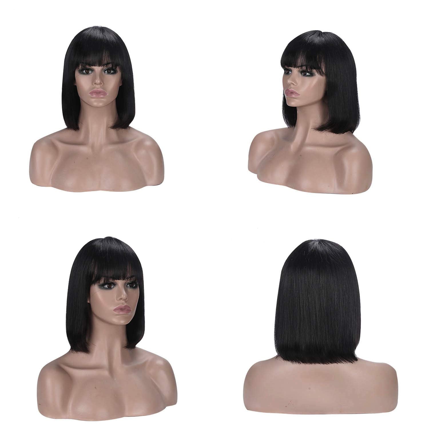 Rebasar no-lace-front wig offers seamless daily styling.