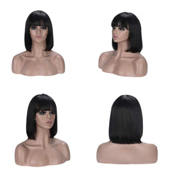 Rebasar no-lace-front wig offers seamless daily styling.