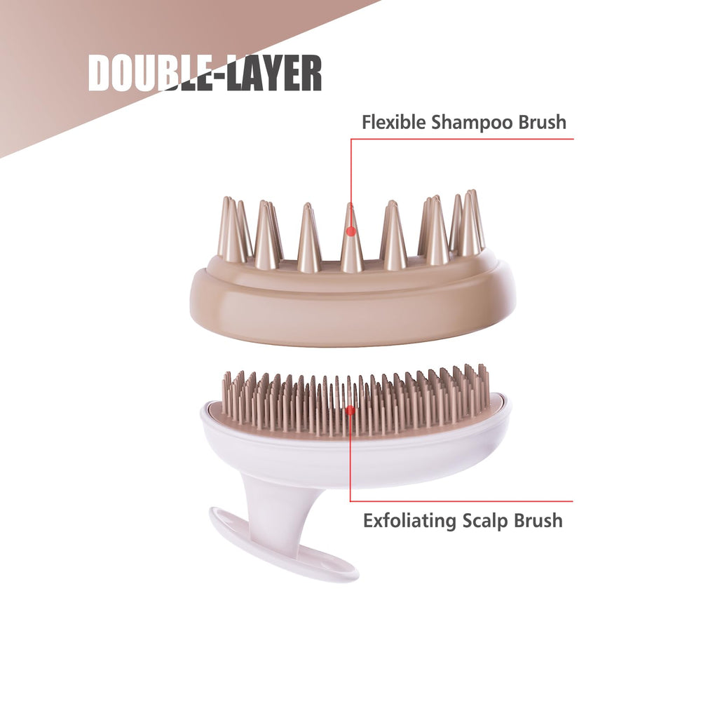 Rebex outer-layer gentle bristles close-up highlighting even shampoo distribution.