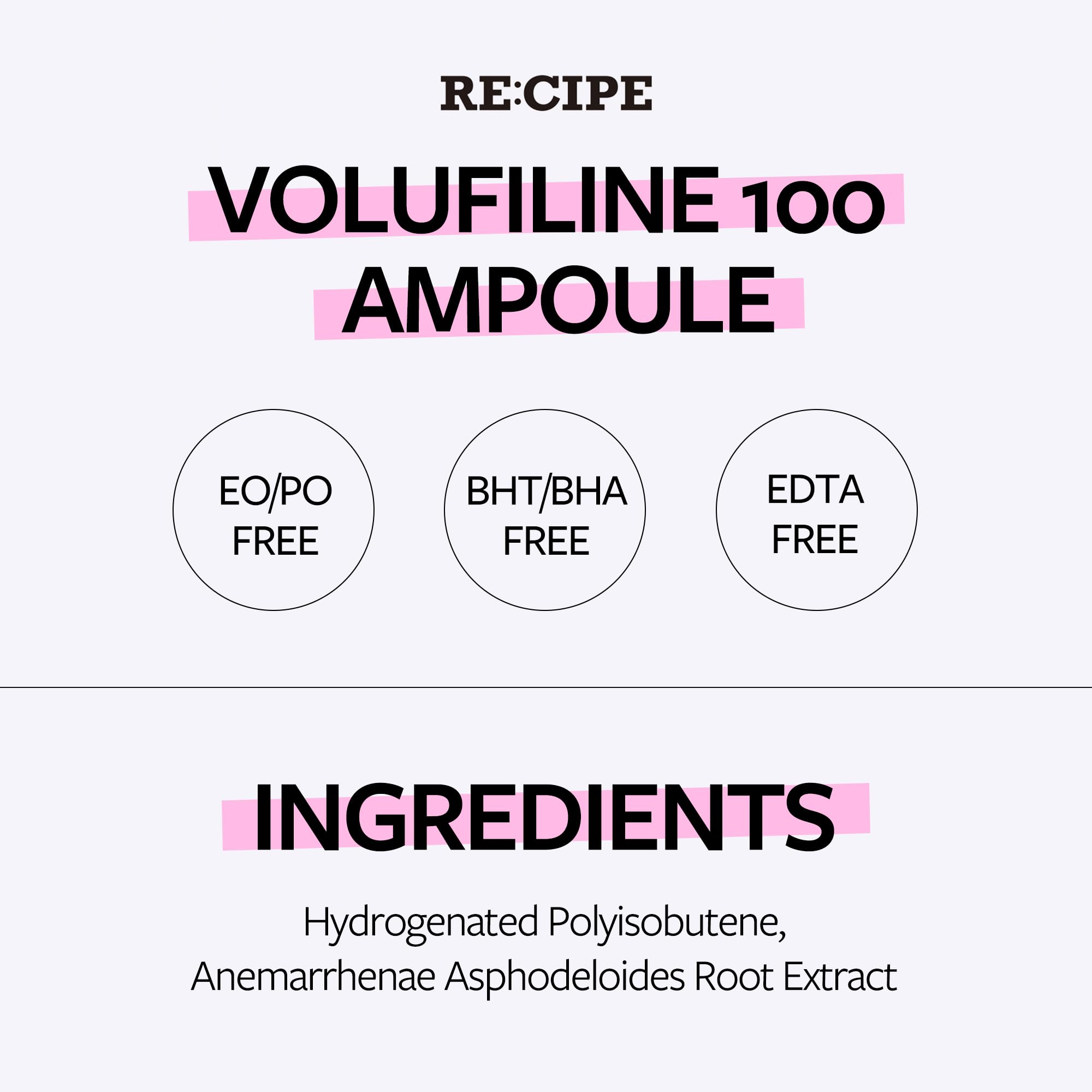 RE:CIPE Volufiline ampolla aporta volumen y confort al cuidado diario