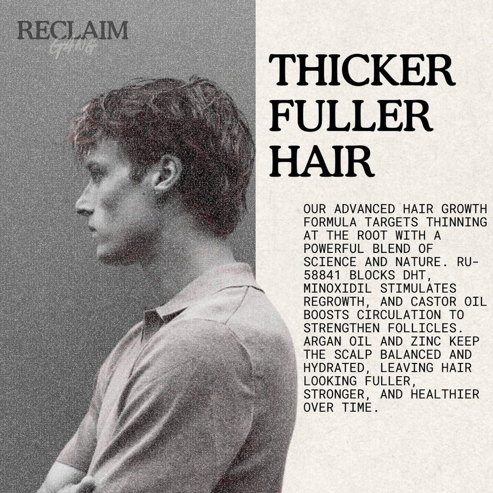 Reclaim Gang dual-action serum close-up highlights science-backed formula.