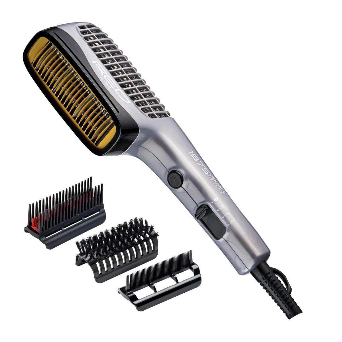 Red by Kiss 1875 Ceramic Ionic Hair Styler front view for quick morning styling