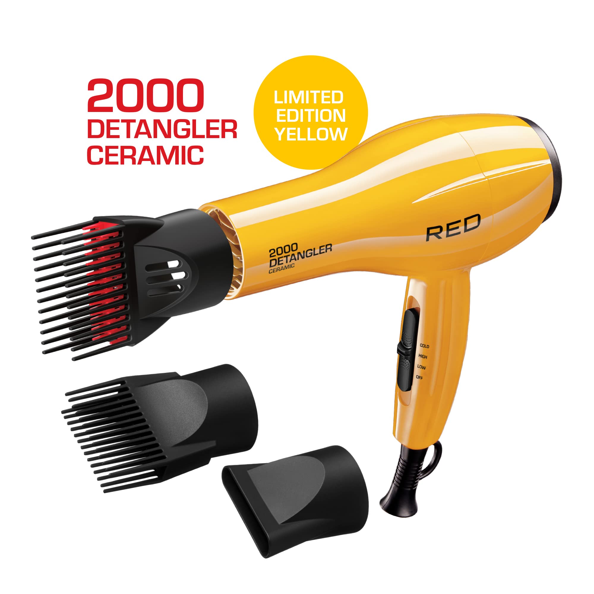 Red by Kiss 2000 dryer side view compact design for easy storage