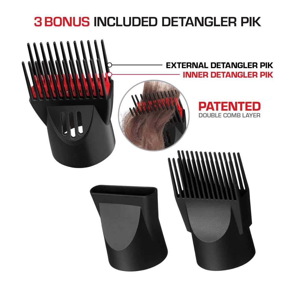 Red by Kiss 2000 single-layered detangler pik in action