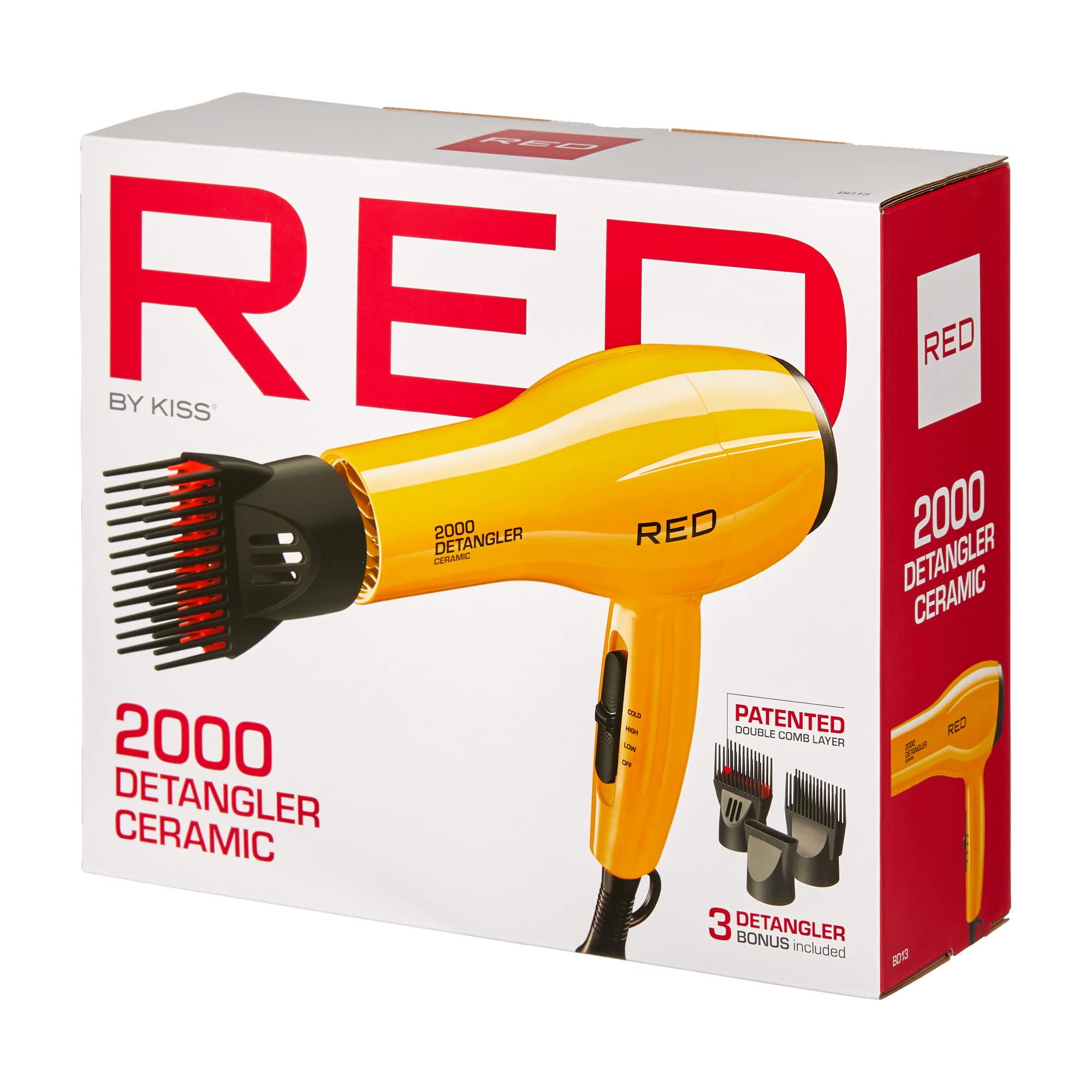 Red by Kiss 2000 hanger loop on dryer for convenient storage
