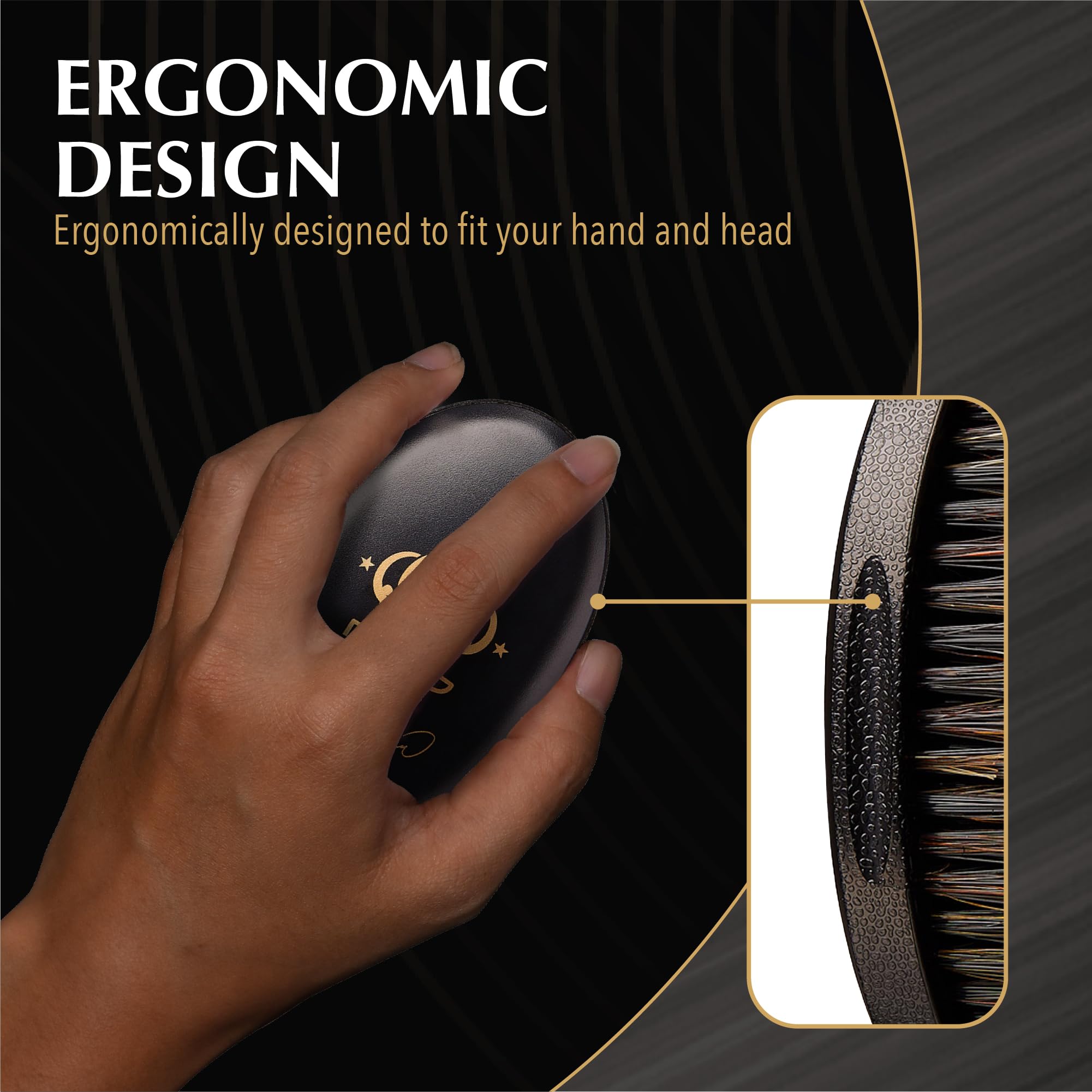 Red by Kiss 360 waves demonstration with curved bristles forming deep patterns
