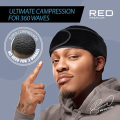 Durag Bow Wow con correa ajustable, Red by Kiss para adaptabilidad.