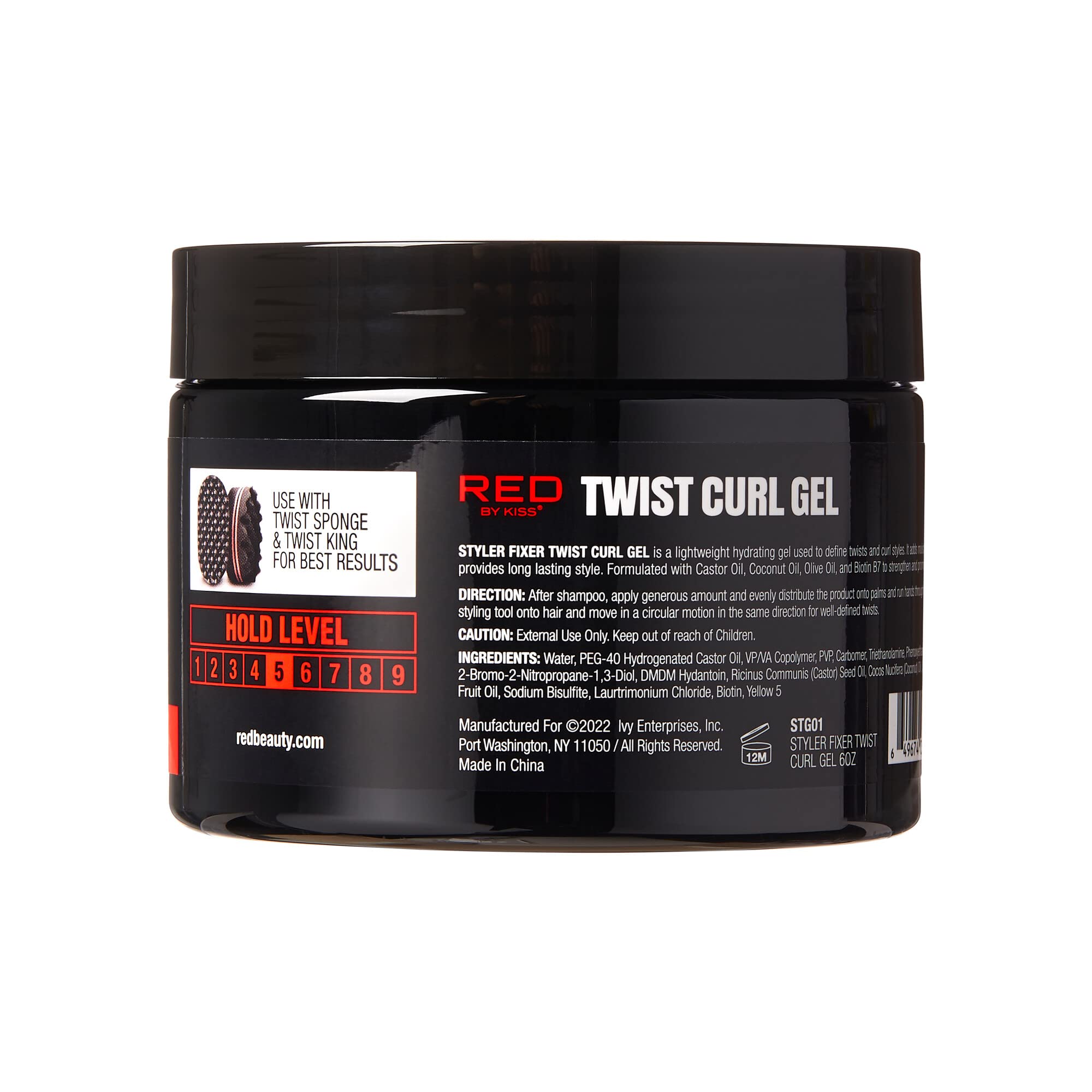 Red by Kiss Bow Wow Styler Fixer Twist Curl Gel with Twist Sponge for twists