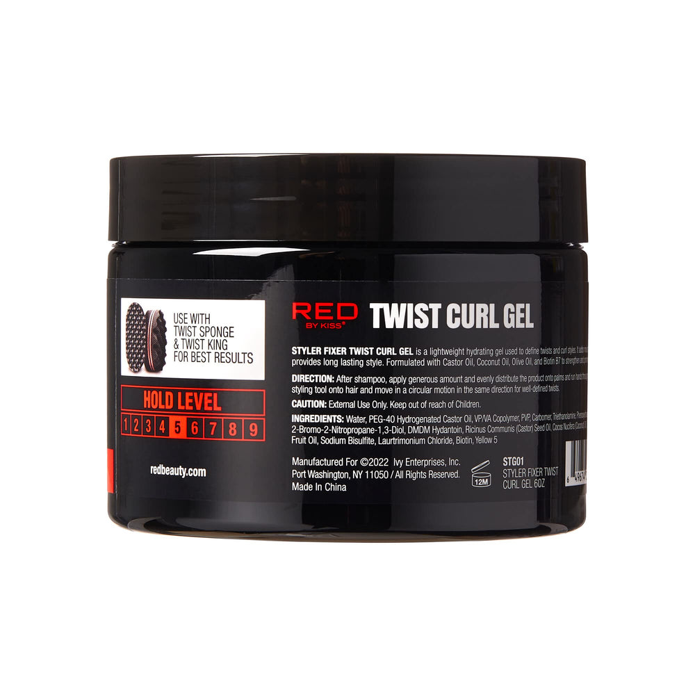 Red by Kiss Bow Wow Styler Fixer Twist Curl Gel with Twist Sponge for twists