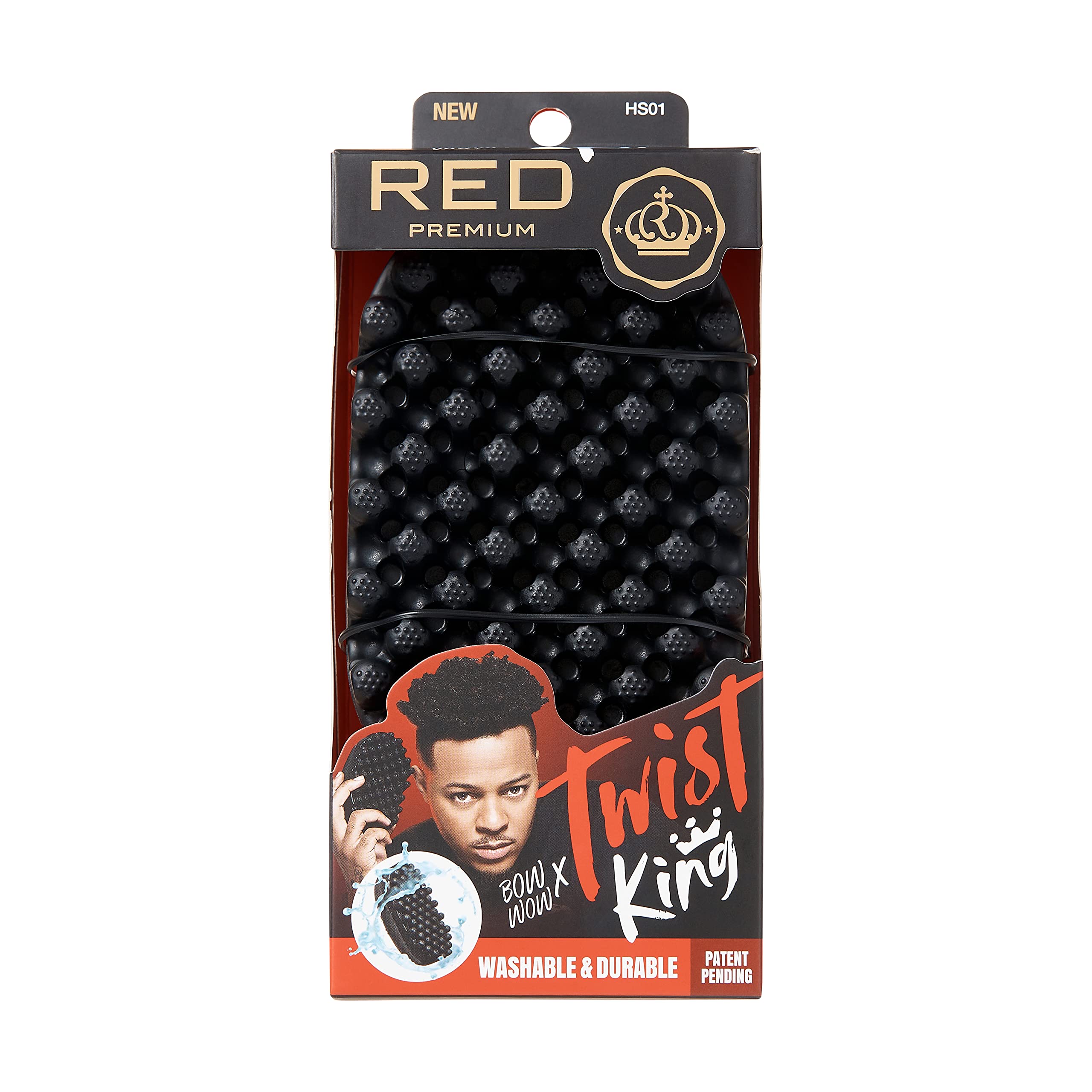 Red by Kiss Bowwow Twist King brush with ergonomic grip for precise Afro curl styling.