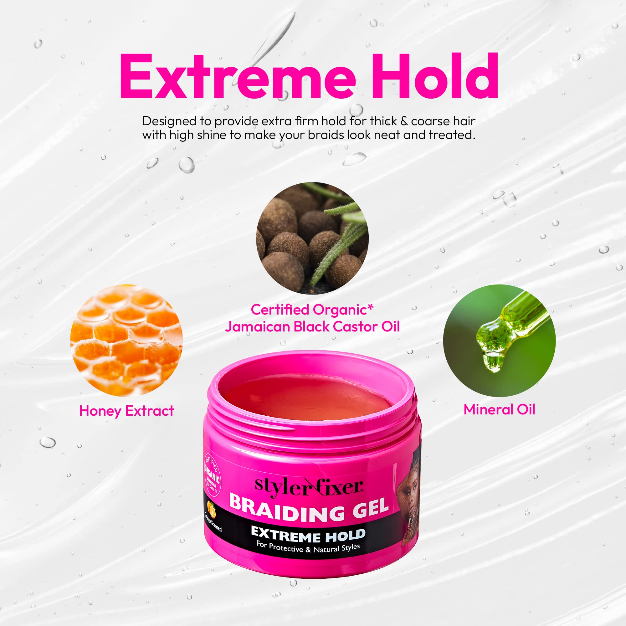 Red by Kiss Braiding Gel with organic castor oil and honey for hydration