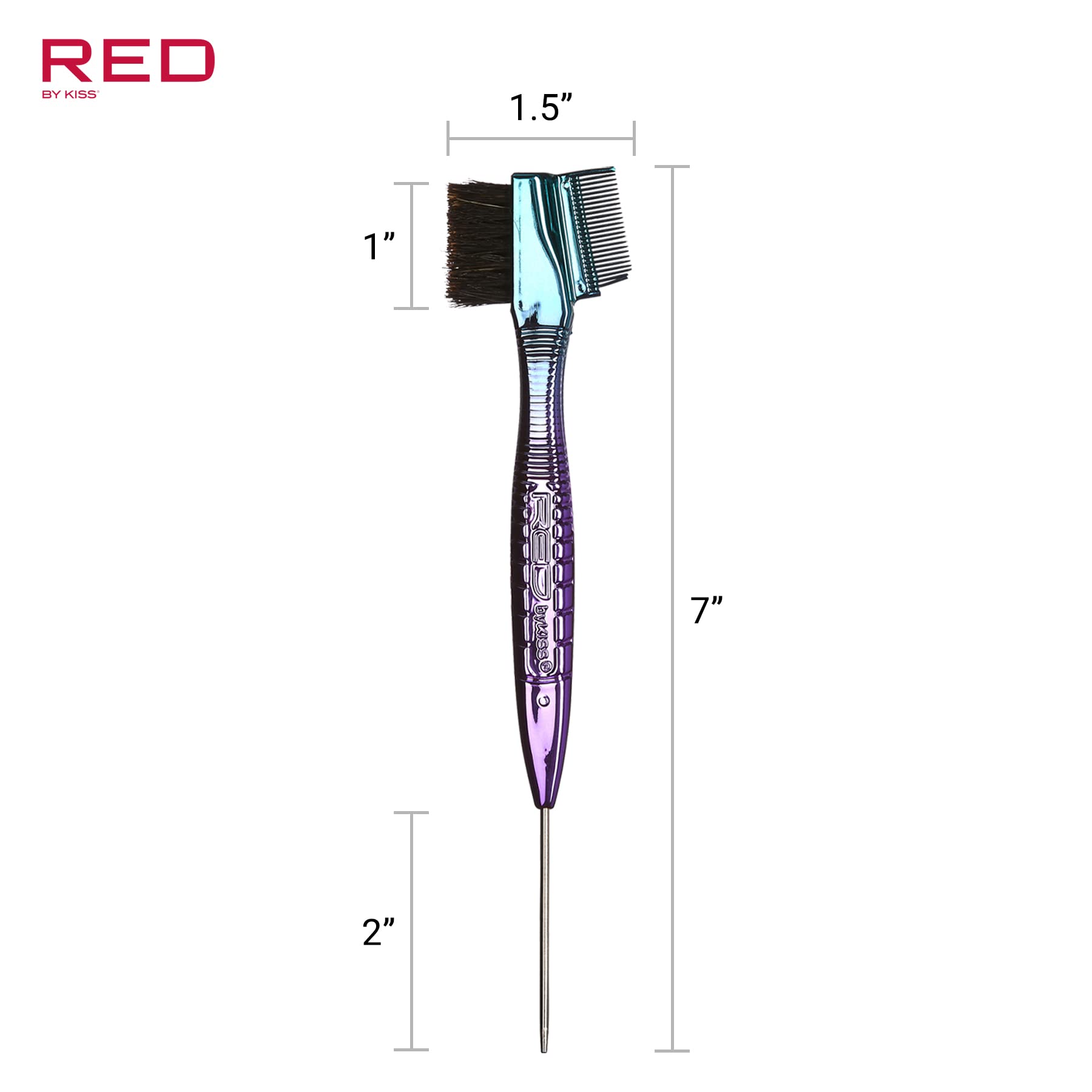Red by Kiss Chrome Edge Brush chrome ombre finish adds modern styling to routines.