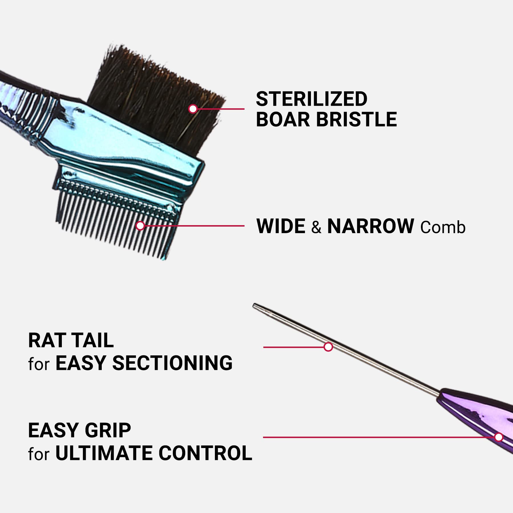 Red by Kiss Chrome Edge Brush helps smooth edges and tame flyaways.