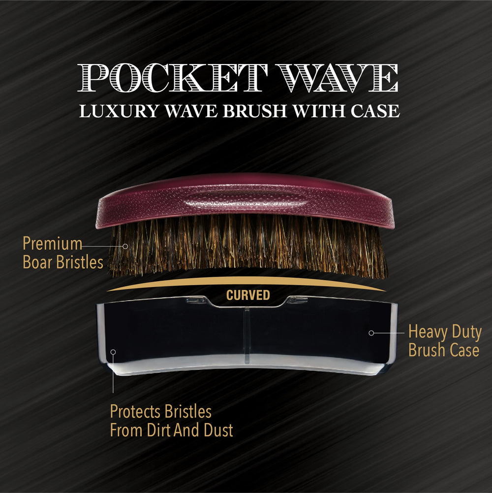 Red by Kiss Curved Palm Brush with travel cover for clean bristles on the go