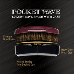 Red by Kiss Curved Palm Brush with travel cover for clean bristles on the go