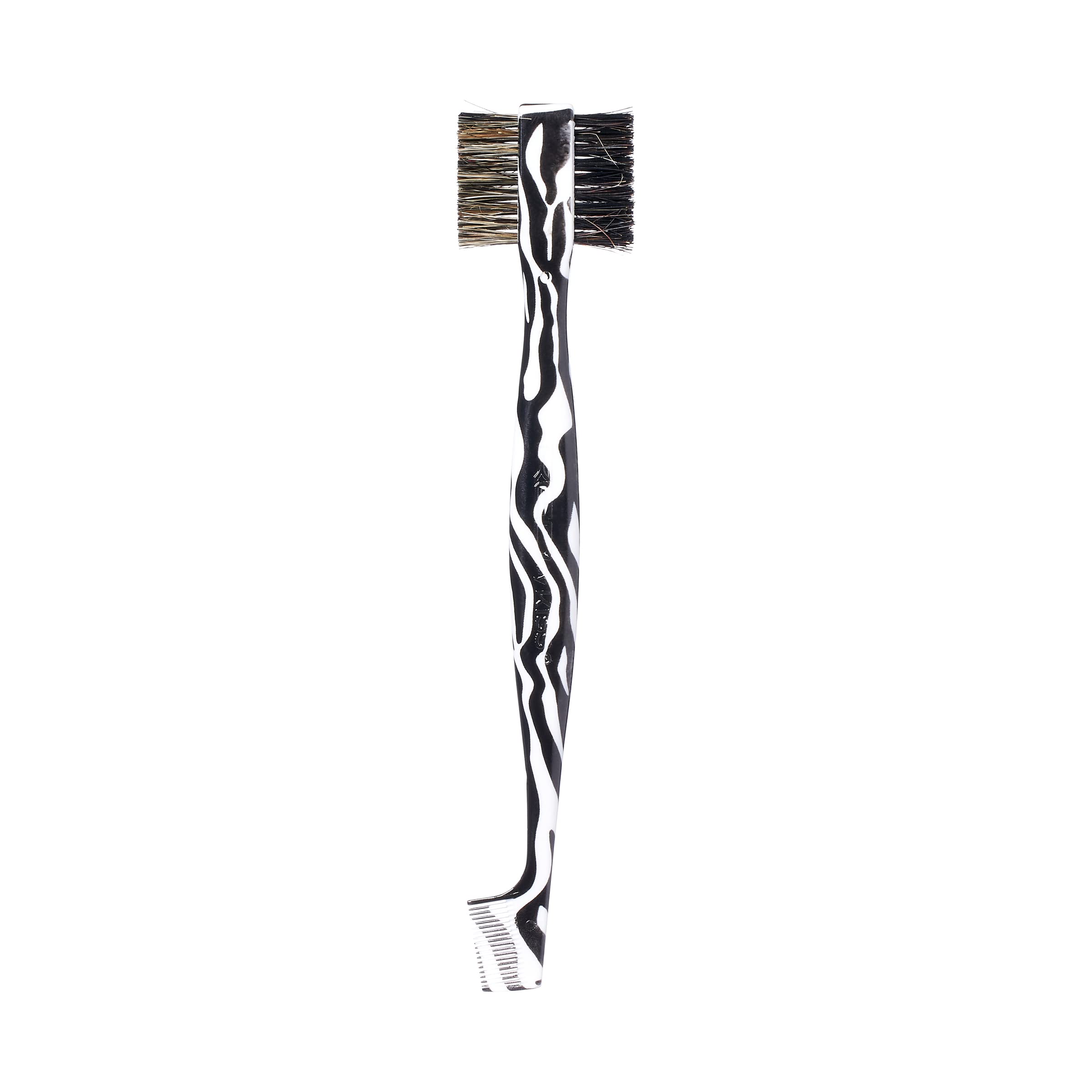 RED by Kiss Dual Edge Brush close-up shows soft boar bristles for gentle edge work.