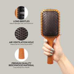 Red by Kiss Evergreen beechwood bristles extended for easier detangling and smoother styling