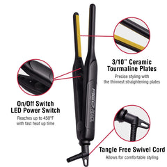 RED by Kiss flat iron heats quickly to 450°F for salon-smooth results.