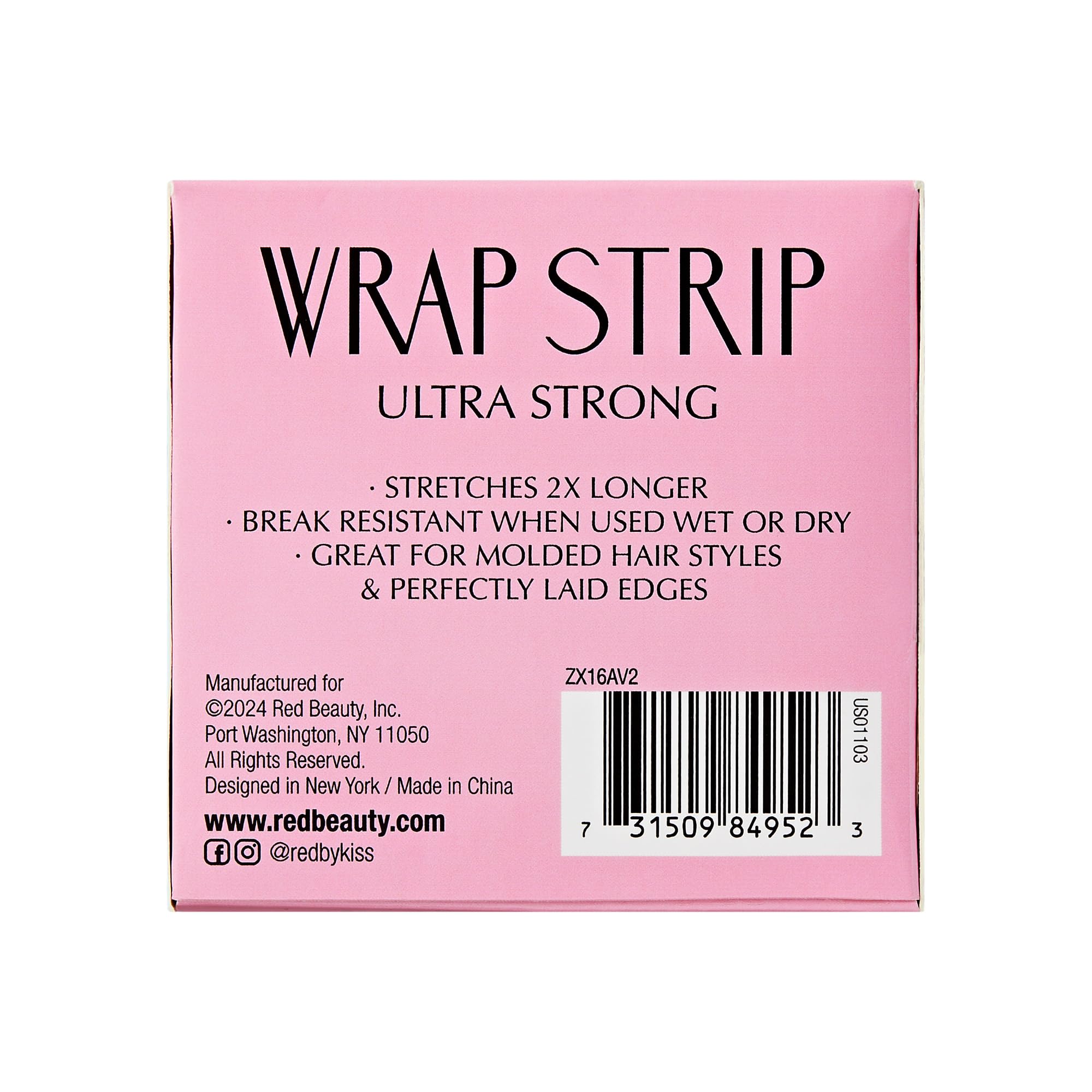 Red by Kiss wrap strip works on wet or dry hair for versatile textures.