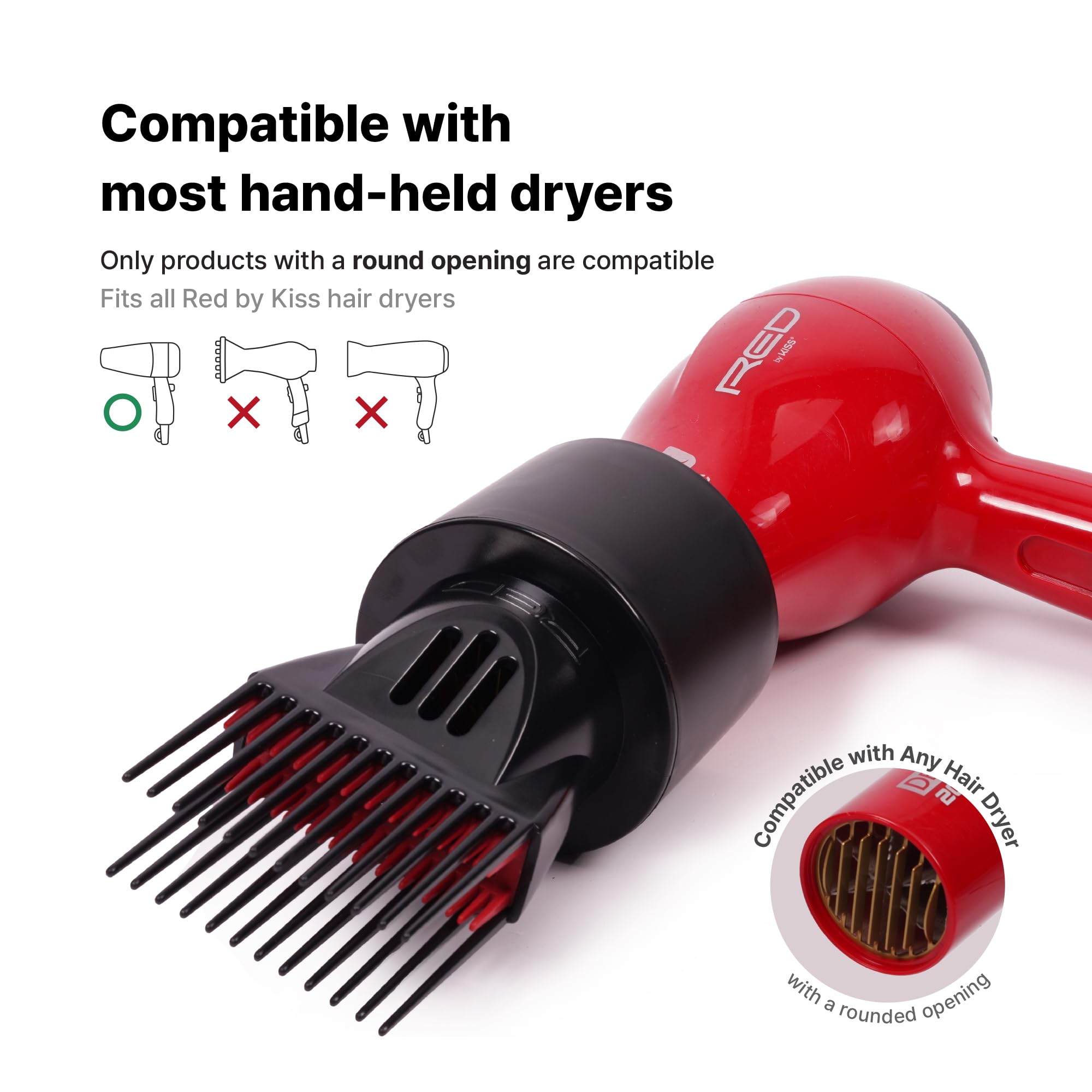 Red by Kiss patented double-layer pik grips all hair types effectively