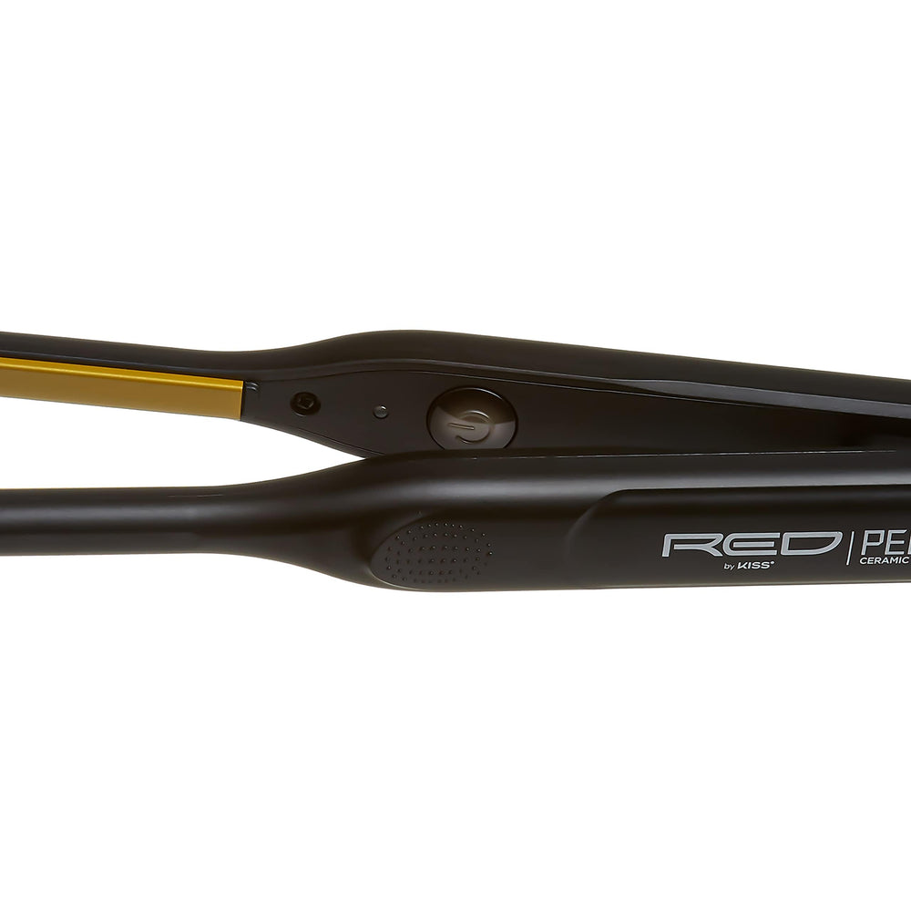 Red by Kiss Pencil Flat Iron compact design: portable styling on the go.