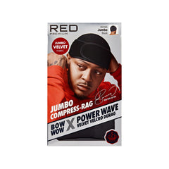 Red by Kiss Bow Wow durag vista frontal, ajuste cómodo para peinados diversos