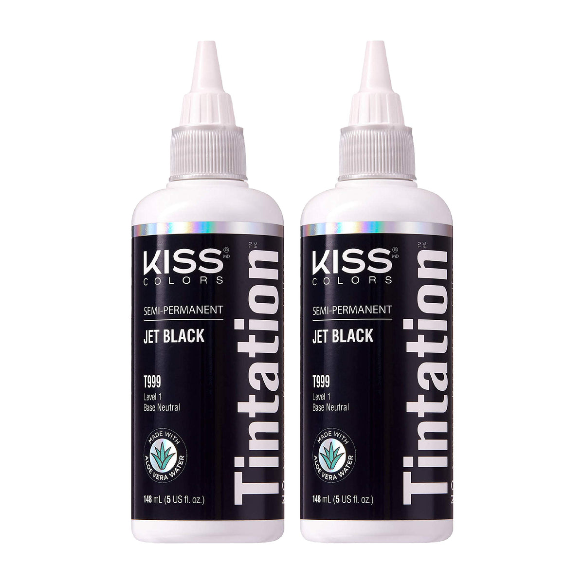 Red by Kiss Tintation Jet Black 2-pack color dye for bold, semi-permanent results.