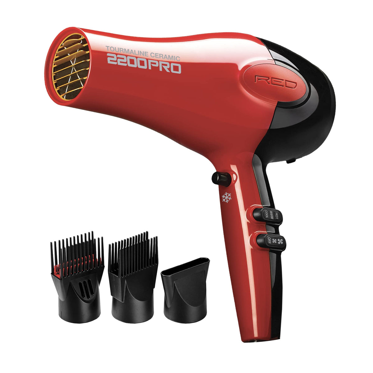 Red by Kiss Tourmaline Ceramic 2200W PRO front view for salon-grade results