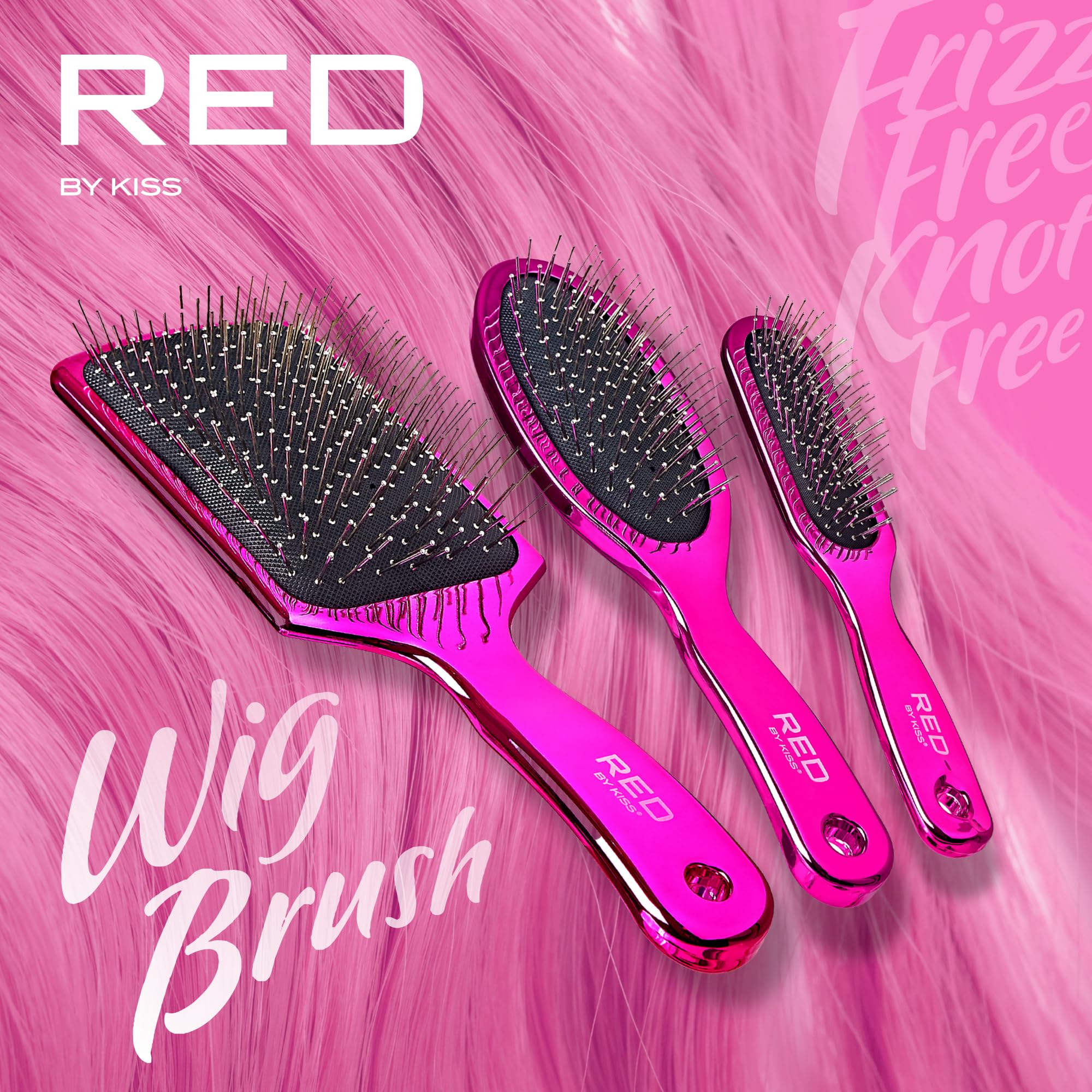 RED by Kiss Wig Brush knot-free design preserves wig integrity.