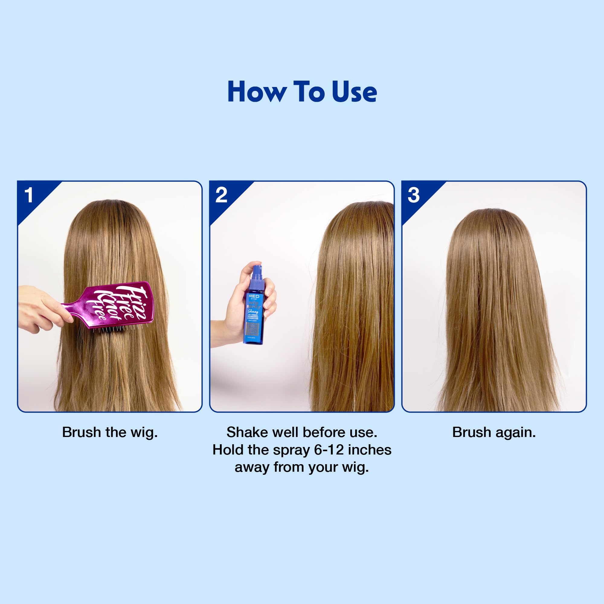Red by Kiss Wig Spray nutrición con aceites para hidratación profunda.