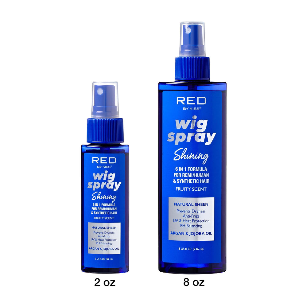 Red by Kiss Wig Spray aplicación suave para uso rápido.