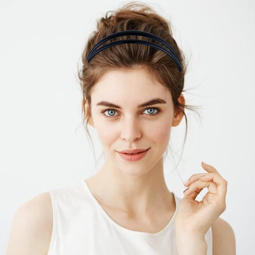 Redanha double-row headband in brown, versatile styling for busy days