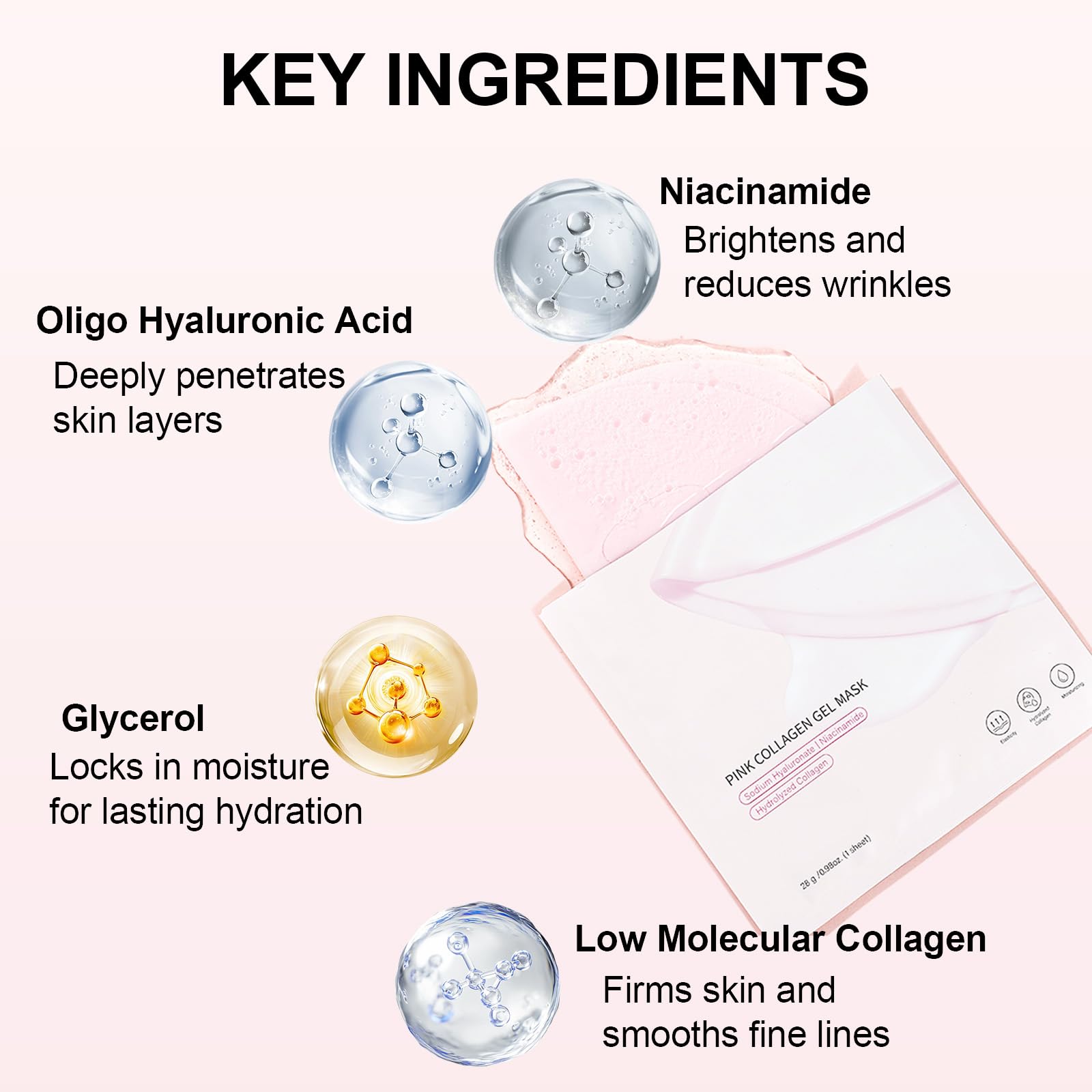Redcool Pink Collagen Jelly Mask showing absorption for radiant skin