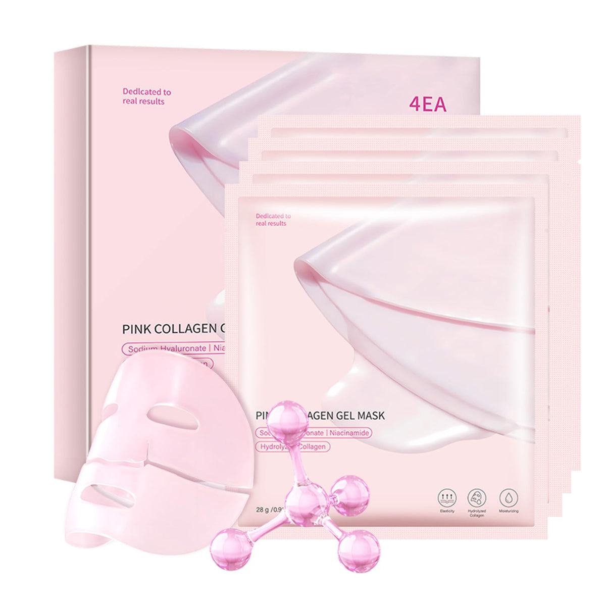 Redcool Pink Collagen Jelly Mask packshot highlighting hydrating glow